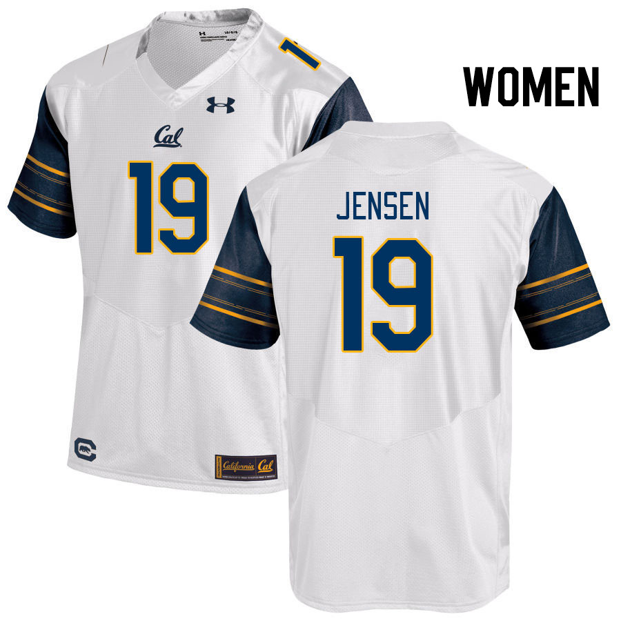 Women #19 Tyler Jensen California Golden Bears College Football Jerseys Stitched Sale-White - Click Image to Close